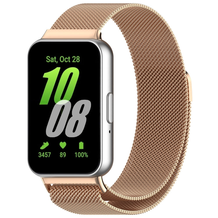 For Samsung Galaxy Fit 3 Milanese Metal Steel Mesh Watch Band(Rose Gold) - Watch Bands by PMC Jewellery | Online Shopping South Africa | PMC Jewellery