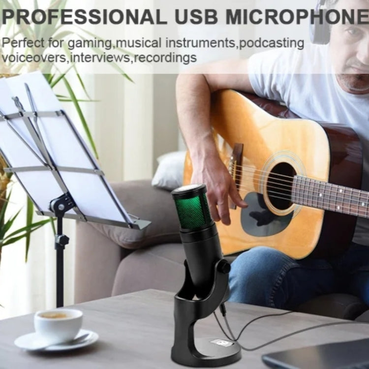 JMARY MC-PW9 USB Cable Microphone Voice Recording Tool RGB Light - Microphone by Jmary | Online Shopping South Africa | PMC TechLife | Buy Now Pay Later Mobicred