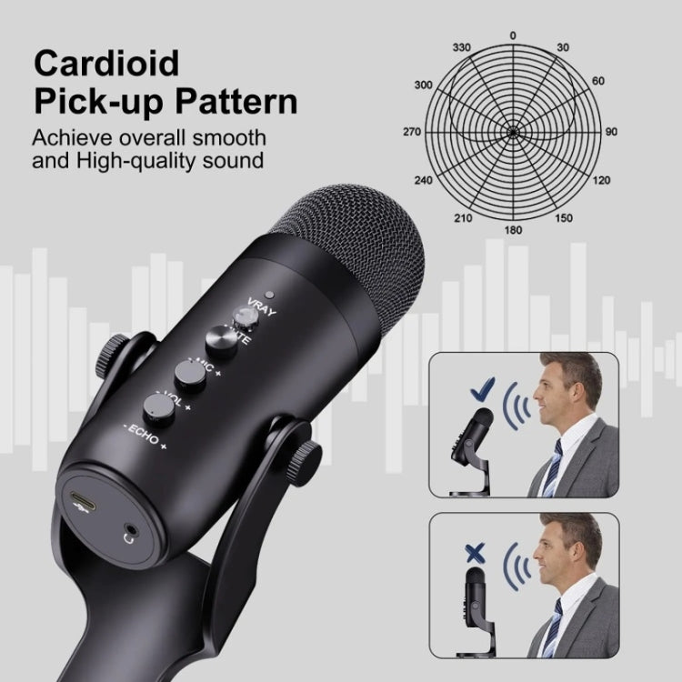 JMARY MC-PW8 USB Desktop Condenser Microphone - Microphone by Jmary | Online Shopping South Africa | PMC TechLife | Buy Now Pay Later Mobicred