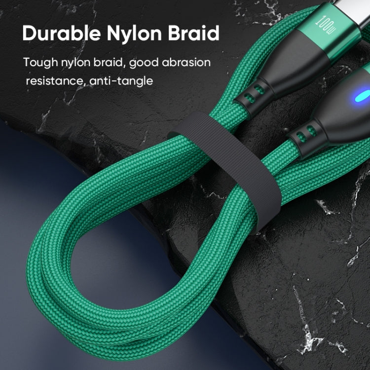 ENKAY 3 in 1 PD100W Type-C to Type-C / 8 Pin / Micro USB Magnetic Fast Charging Cable, Cable Length:1m(Green) - Charging Cable & Head by ENKAY | Online Shopping South Africa | PMC Jewellery | Buy Now Pay Later Mobicred