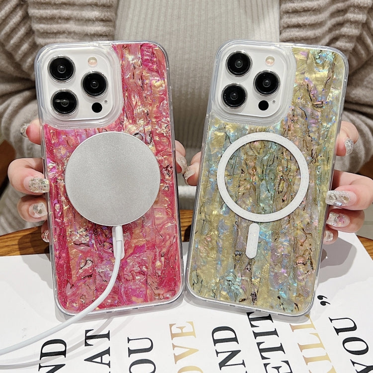 For iPhone 15 Shell Texture Multicolor MagSafe TPU Phone Case(Peacock Blue) - iPhone 15 Cases by PMC TechLife | Online Shopping South Africa | PMC TechLife