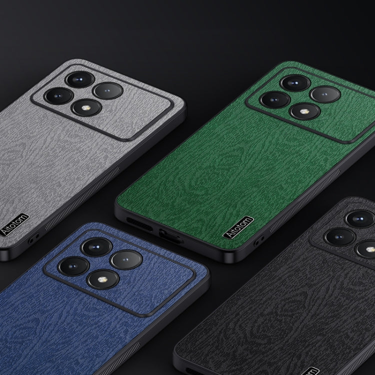 For Xiaomi Redmi K70 Tree Bark Leather Shockproof Phone Case(Grey) - Xiaomi Cases by PMC Jewellery | Online Shopping South Africa | PMC Jewellery | Buy Now Pay Later Mobicred