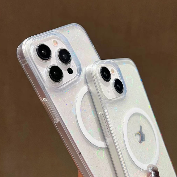 For iPhone 13 Pro Laser Love MagSafe TPU Phone Case(Transparent) - iPhone 13 Pro Cases by PMC TechLife | Online Shopping South Africa | PMC TechLife