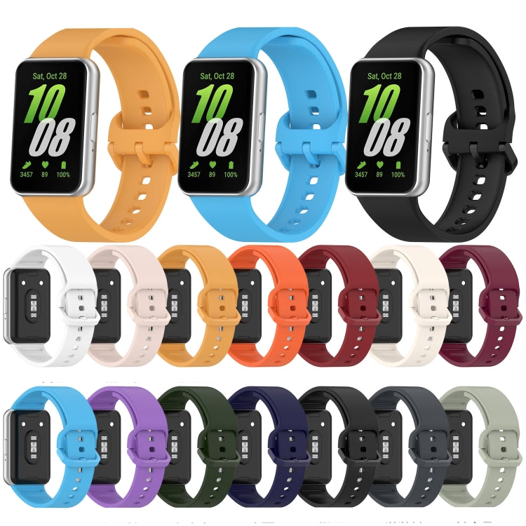 For Samsung Galaxy Fit 3 Solid Color Colorful Buckle Silicone Watch Band(White) - Watch Bands by PMC TechLife | Online Shopping South Africa | PMC TechLife