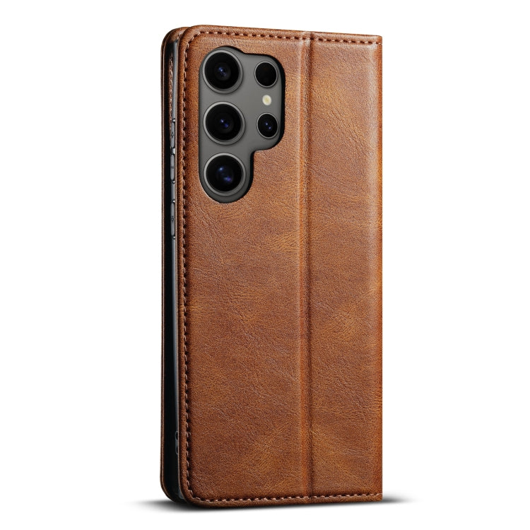 For Samsung Galaxy S24 Ultra 5G Suteni J02 Oil Wax Wallet Leather Phone Case(Brown) - Galaxy S24 Ultra 5G Cases by Suteni | Online Shopping South Africa | PMC Jewellery | Buy Now Pay Later Mobicred