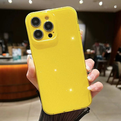 For iPhone 16 Pro Max Jelly Glitter Solid Color TPU Phone Case(Yellow) - iPhone 16 Pro Max Cases by PMC Jewellery | Online Shopping South Africa | PMC Jewellery | Buy Now Pay Later Mobicred