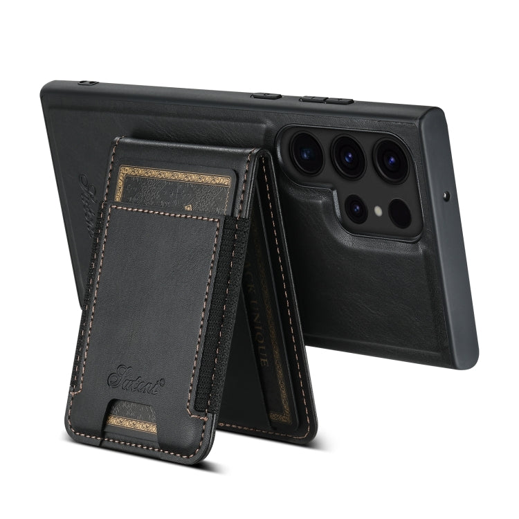 For Samsung Galaxy S23 Ultra 5G Suteni H17 Oil Eax Leather Detachable Wallet Phone Case(Black) - Galaxy S23 Ultra 5G Cases by Suteni | Online Shopping South Africa | PMC Jewellery | Buy Now Pay Later Mobicred