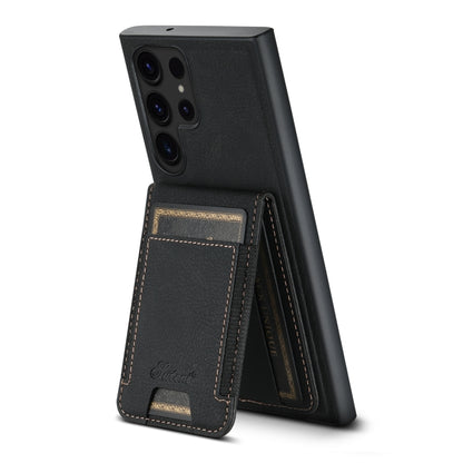 For Samsung Galaxy S24 Ultra 5G Suteni H17 Litchi Texture Leather Detachable Wallet Phone Case(Black) - Galaxy S24 Ultra 5G Cases by Suteni | Online Shopping South Africa | PMC Jewellery | Buy Now Pay Later Mobicred