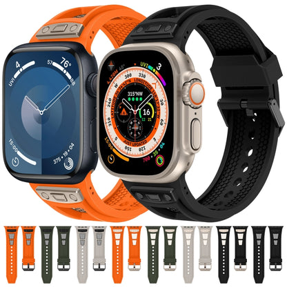 For Apple Watch Ultra 2 49mm Breathable Stainless Steel Mesh TPU Watch Band(Orange Titanium) - Watch Bands by PMC Jewellery | Online Shopping South Africa | PMC Jewellery