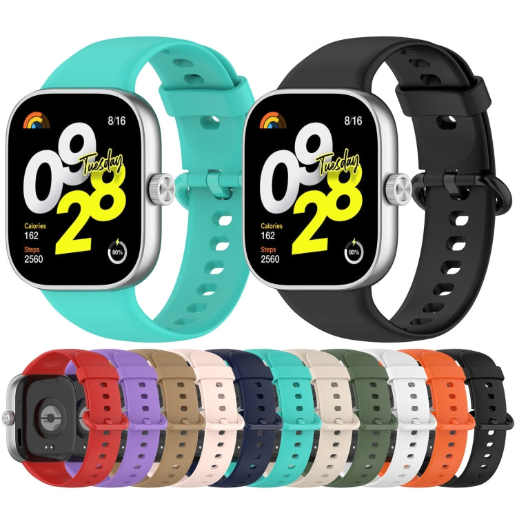 For Redmi Watch 4 Solid Color Colorful Buckle Silicone Watch Band(White) - Watch Bands by PMC TechLife | Online Shopping South Africa | PMC TechLife