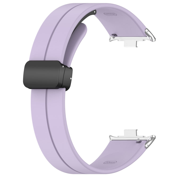 For Redmi Watch 4 Groove Folding Magnetic Buckle Silicone Watch Band(Purple) - Watch Bands by PMC Jewellery | Online Shopping South Africa | PMC Jewellery