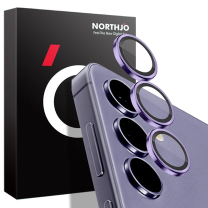 For Samsung Galaxy S24+ 5G NORTHJO Camera LensCD Vein Metal Ring Tempered Glass Film(Purple) - Galaxy S24+ 5G Tempered Glass by NORTHJO | Online Shopping South Africa | PMC Jewellery | Buy Now Pay Later Mobicred