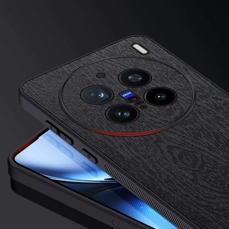 For vivo X200 Pro Tree Bark Leather Shockproof Phone Case(Blue) - vivo Cases by PMC Jewellery | Online Shopping South Africa | PMC Jewellery | Buy Now Pay Later Mobicred