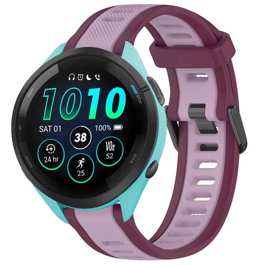 For Garmin Forerunner 265 22mm Two Color Textured Silicone Watch Band(Purple) - Watch Bands by PMC Jewellery | Online Shopping South Africa | PMC Jewellery