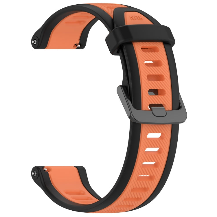 For Garmin Forerunner 255 22mm Two Color Textured Silicone Watch Band(Orange+Black) - Watch Bands by PMC TechLife | Online Shopping South Africa | PMC TechLife
