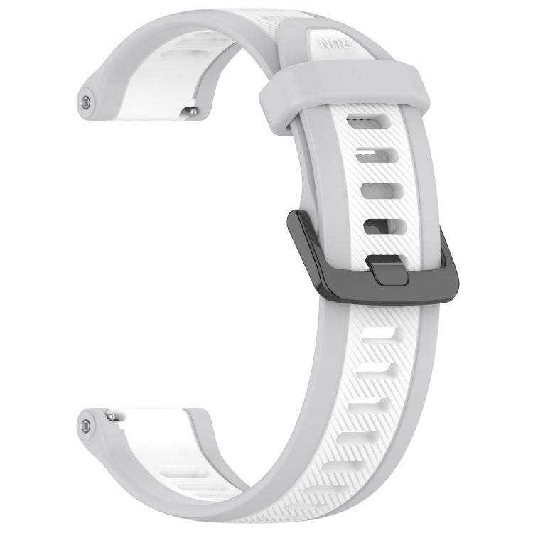 For Amazfit GTR 2 22mm Two-Color Textured Silicone Watch Band(White+Grey) - Watch Bands by PMC TechLife | Online Shopping South Africa | PMC TechLife
