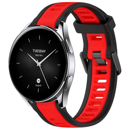 For Xiaomi Watch S2 22mm Two Color Textured Silicone Watch Band(Red+Black) - Watch Bands by PMC Jewellery | Online Shopping South Africa | PMC Jewellery