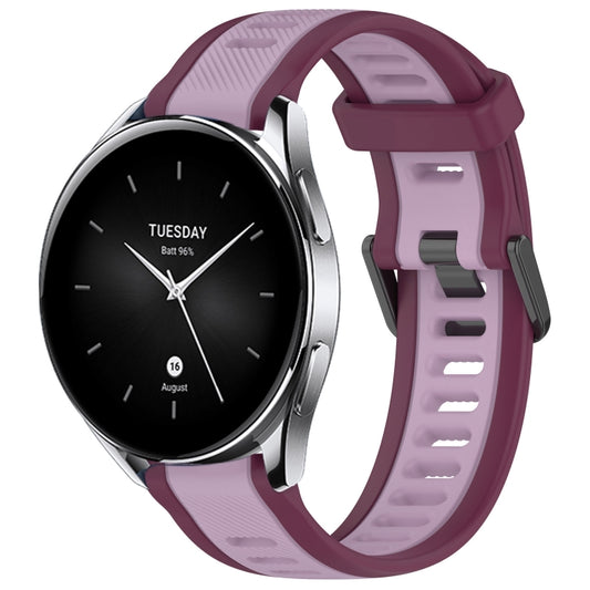 For Xiaomi Watch S2 22mm Two Color Textured Silicone Watch Band(Purple) - Watch Bands by PMC Jewellery | Online Shopping South Africa | PMC Jewellery
