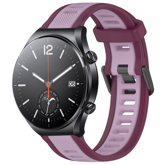 For Xiaomi MI Watch S1 22mm Two Color Textured Silicone Watch Band(Purple) - Watch Bands by PMC Jewellery | Online Shopping South Africa | PMC Jewellery