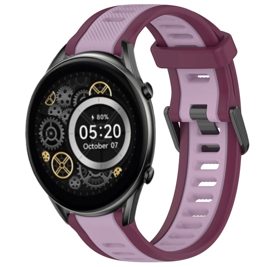 For Xiaomi Haylou RT2 LS10 22mm Two Color Textured Silicone Watch Band(Purple) - Watch Bands by PMC Jewellery | Online Shopping South Africa | PMC Jewellery