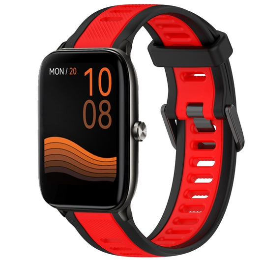 For Xiaomi Haylou GST LS09B 22mm Two Color Textured Silicone Watch Band(Red+Black) - Watch Bands by PMC Jewellery | Online Shopping South Africa | PMC Jewellery