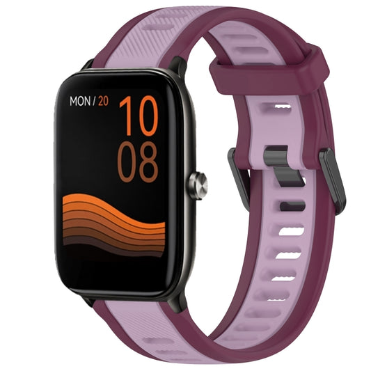 For Xiaomi Haylou GST LS09B 22mm Two Color Textured Silicone Watch Band(Purple) - Watch Bands by PMC Jewellery | Online Shopping South Africa | PMC Jewellery