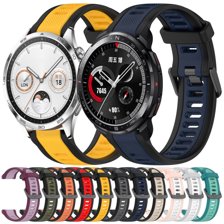 For Huawei GT2 Pro 22mm Two Color Textured Silicone Watch Band(Grey+Black) - Watch Bands by PMC Jewellery | Online Shopping South Africa | PMC Jewellery