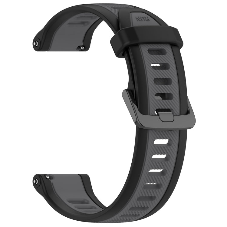 For Samsung Galaxy Watch Active 2 40mm 20mm Two Color Textured Silicone Watch Band(Grey+Black) - Watch Bands by PMC Jewellery | Online Shopping South Africa | PMC Jewellery