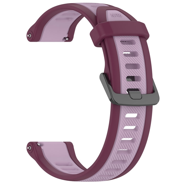 For Garmin Venu 2 Plus 20mm Two Color Textured Silicone Watch Band(Purple) - Watch Bands by PMC TechLife | Online Shopping South Africa | PMC TechLife