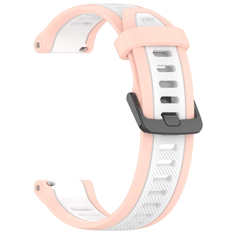 For Garmin Forerunner 158 20mm Two Color Textured Silicone Watch Band(White+Pink) - Watch Bands by PMC TechLife | Online Shopping South Africa | PMC TechLife