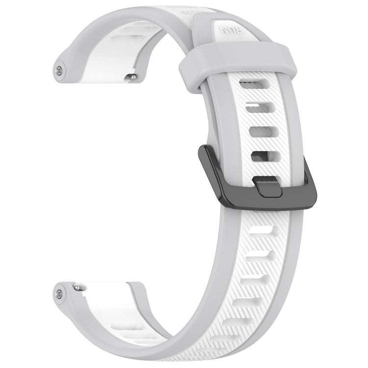 For Garmin Forerunner 55 20mm Two Color Textured Silicone Watch Band(White+Grey) - Watch Bands by PMC Jewellery | Online Shopping South Africa | PMC Jewellery