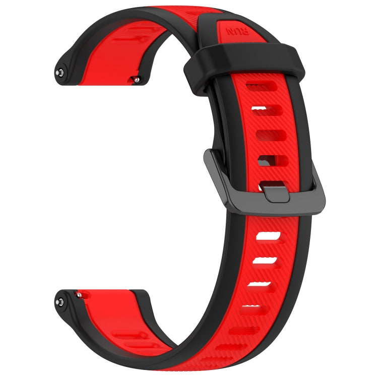 For Garmin Forerunner 645 / 645 Music 20mm Two Color Textured Silicone Watch Band(Red+Black) - Watch Bands by PMC Jewellery | Online Shopping South Africa | PMC Jewellery