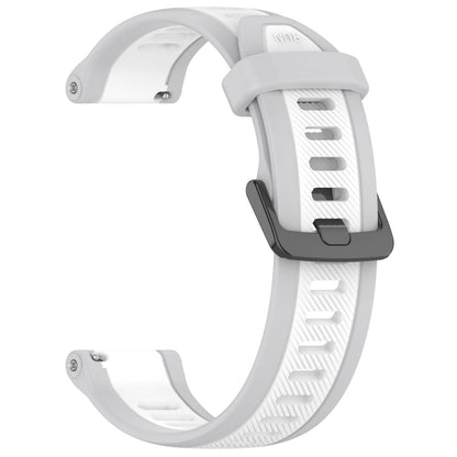 For Garmin Forerunner Sq2 / Sq2 Music 20mm Two Color Textured Silicone Watch Band(White+Grey) - Watch Bands by PMC Jewellery | Online Shopping South Africa | PMC Jewellery
