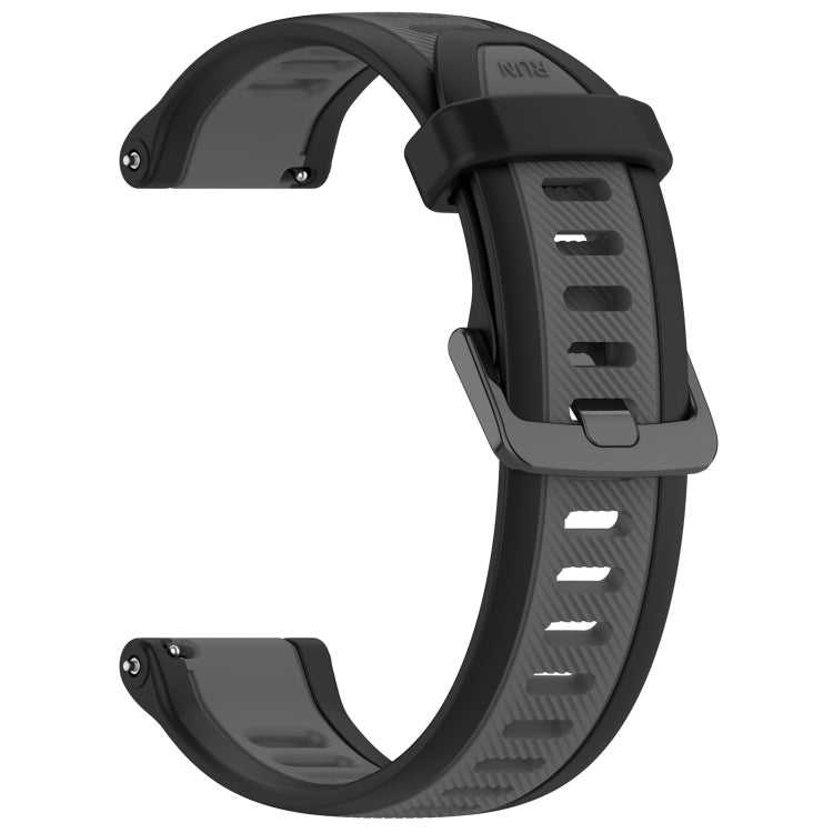 For Garmin Approach S40 20mm Two Color Textured Silicone Watch Band(Grey+Black) - Watch Bands by PMC Jewellery | Online Shopping South Africa | PMC Jewellery