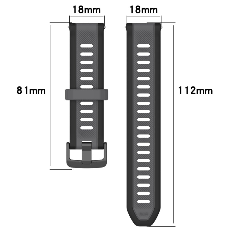 For Garmin Active S 18mm Two Color Textured Silicone Watch Band(Green+Black) - free shipping - PMC TechLife - Order now!