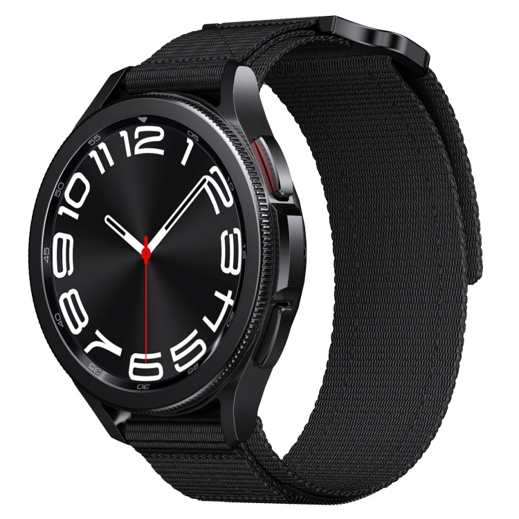 22mm Two Color Nylon Canvas Hook And Loop Fastener Watch Band(Black+Red) - 22mm Bands by PMC TechLife | Online Shopping South Africa | PMC TechLife