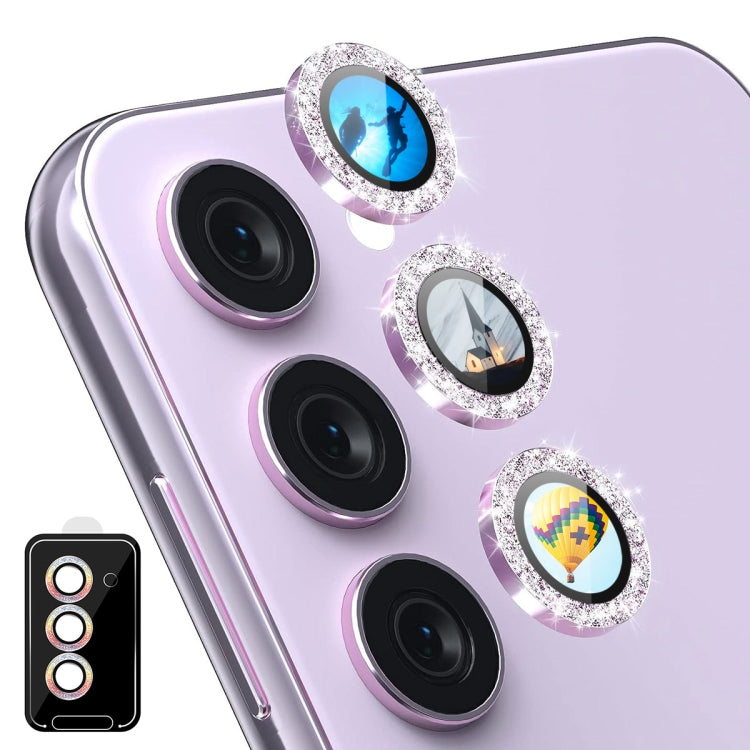 For Samsung Galaxy S24+ 5G ENKAY Hat-Prince AR 9H Rear Lens Glitter Aluminium Alloy Tempered Glass Film(Purple) - Galaxy S24+ 5G Tempered Glass by ENKAY | Online Shopping South Africa | PMC Jewellery | Buy Now Pay Later Mobicred