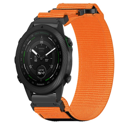 For Garmin MARQ Golfer 22mm Nylon Hook And Loop Fastener Watch Band(Orange) - Watch Bands by PMC Jewellery | Online Shopping South Africa | PMC Jewellery