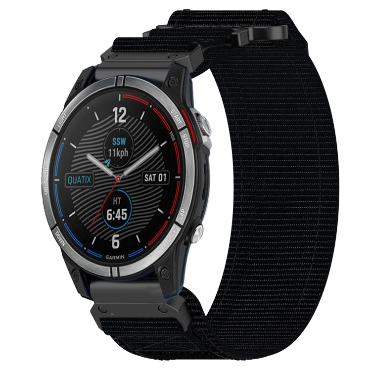 For Garmin Quatix 7 22mm Nylon Hook And Loop Fastener Watch Band(Black) - free shipping - PMC TechLife - Order now!
