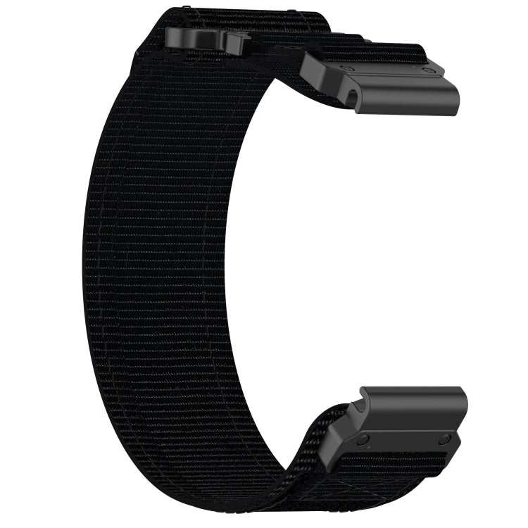 For Garmin Instinct Crossover Solar 22mm Nylon Hook And Loop Fastener Watch Band(Black) - Watch Bands by PMC Jewellery | Online Shopping South Africa | PMC Jewellery