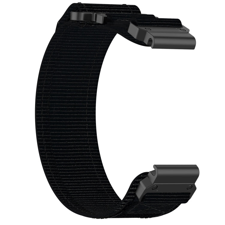 For Garmin Fenix 6 22mm Nylon Hook And Loop Fastener Watch Band(Black) - Watch Bands by PMC TechLife | Online Shopping South Africa | PMC TechLife