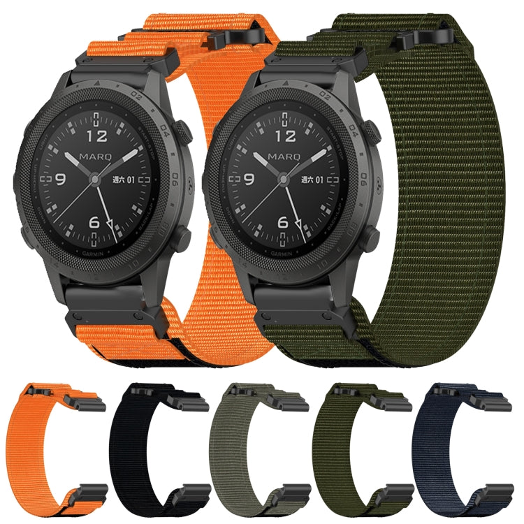 For Garmin Quatix 7 Pro 22mm Nylon Hook And Loop Fastener Watch Band(Black) - Watch Bands by PMC TechLife | Online Shopping South Africa | PMC TechLife