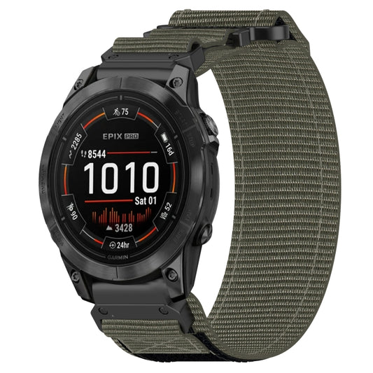 For Garmin Epix Pro 51mm 26mm Nylon Hook And Loop Fastener Watch Band(Grey) - Watch Bands by PMC Jewellery | Online Shopping South Africa | PMC Jewellery