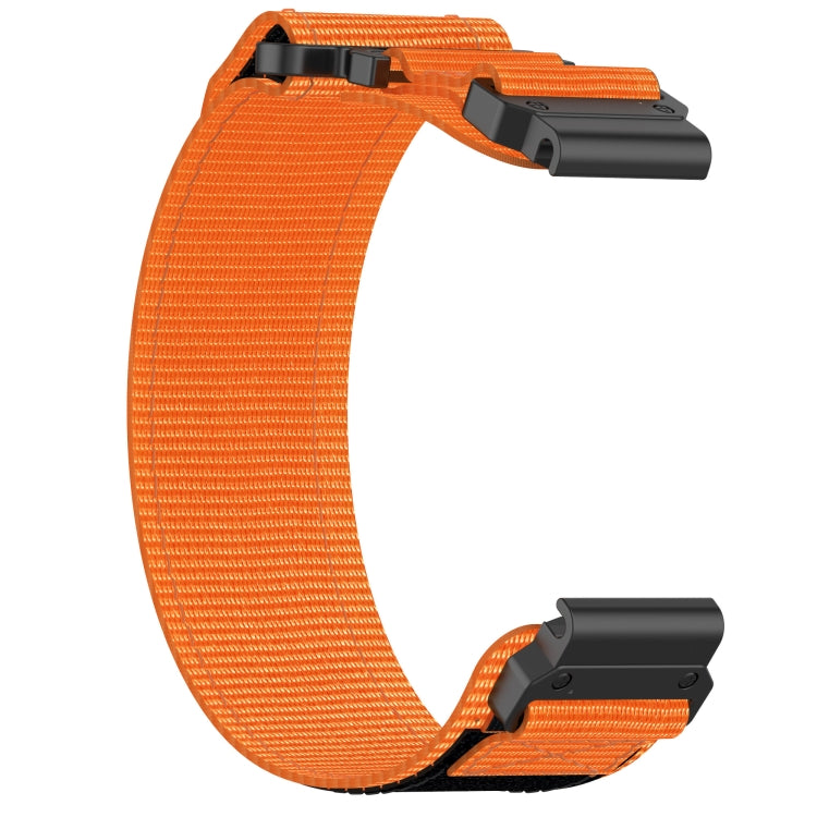 For Garmin Instinct 2X Solar 26mm Nylon Hook And Loop Fastener Watch Band(Orange) - Watch Bands by PMC Jewellery | Online Shopping South Africa | PMC Jewellery
