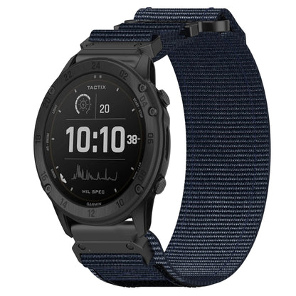 For Garmin Tactix Delta 26mm Nylon Hook And Loop Fastener Watch Band(Blue) - Watch Bands by PMC Jewellery | Online Shopping South Africa | PMC Jewellery