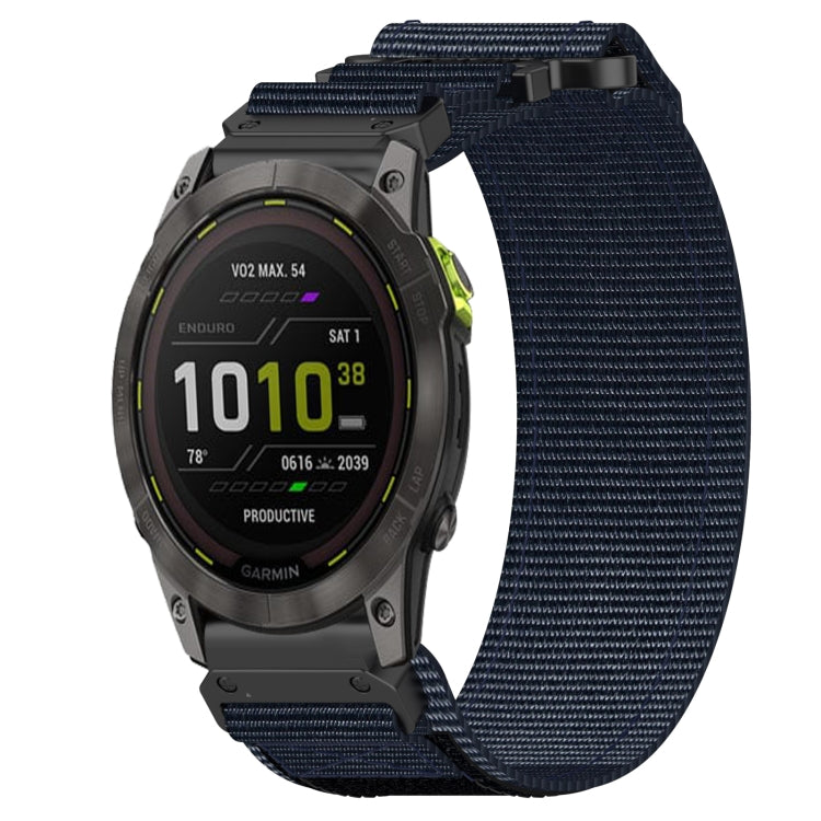 For Garmin Enduro 2 26mm Nylon Hook And Loop Fastener Watch Band(Blue) - Watch Bands by PMC TechLife | Online Shopping South Africa | PMC TechLife
