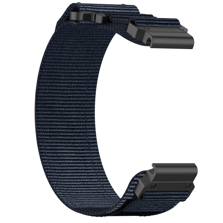 For Garmin Fenix 6X Pro 26mm Nylon Hook And Loop Fastener Watch Band(Blue) - Watch Bands by PMC TechLife | Online Shopping South Africa | PMC TechLife