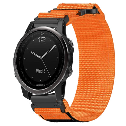 For Garmin Fenix 5S Plus 20mm Nylon Hook And Loop Fastener Watch Band(Orange) - Watch Bands by PMC Jewellery | Online Shopping South Africa | PMC Jewellery