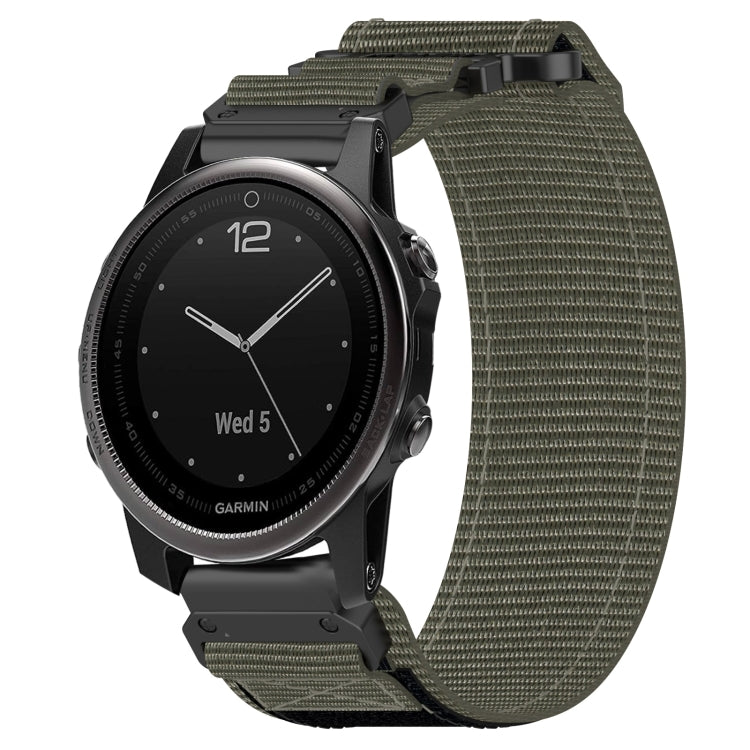 For Garmin Fenix 5S Plus 20mm Nylon Hook And Loop Fastener Watch Band(Grey) - Watch Bands by PMC Jewellery | Online Shopping South Africa | PMC Jewellery