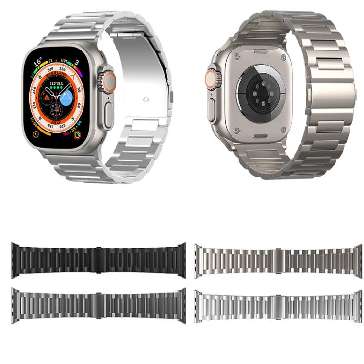 For Apple Watch SE 2022 44mm I-Shaped Titanium Watch Band(Black) - Watch Bands by PMC Jewellery | Online Shopping South Africa | PMC Jewellery